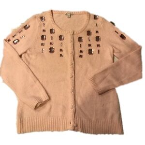 Boston Proper Blush Embellished Cardigan